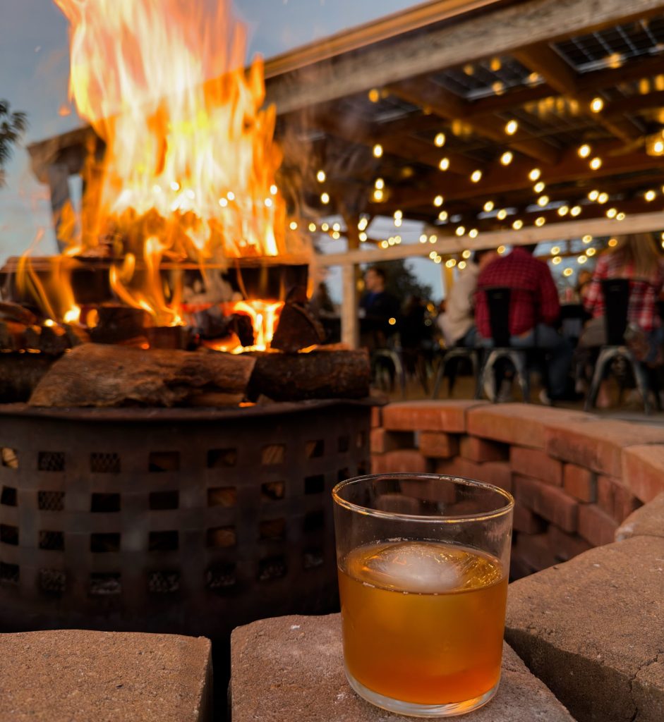 Fireside cocktails in Brasstown, North Carolina